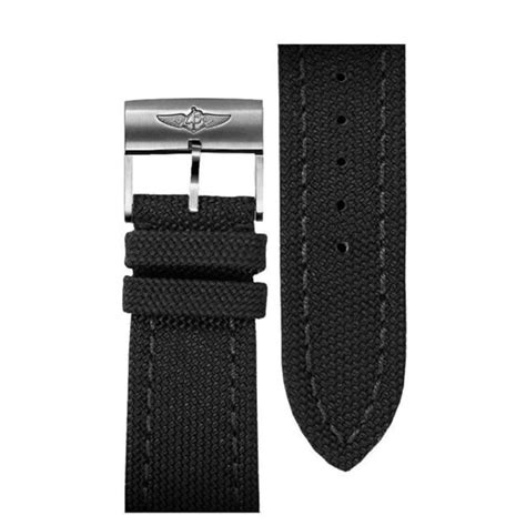 breitling 22mm black canvas strap 103w